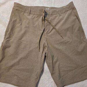 Brand new khaki colored shorts with 5 pockets, mens 34 waist